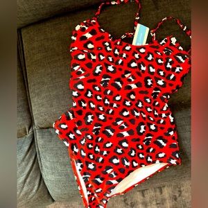 Cupshe NWT one piece animal print bathing suit.